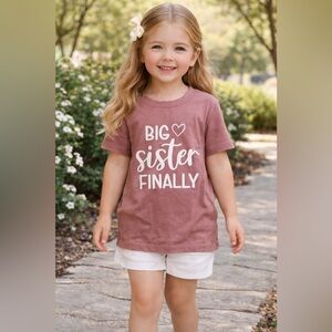 Bella + Canvas “Big Sister Finally” Toddler T-Shirt | Size 4T